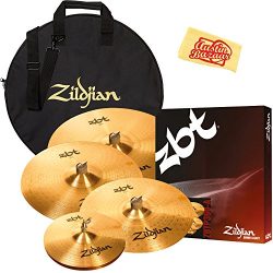 Zildjian ZBTP390-A ZBT Cymbal Set Bundle with Gig Bag and Austin Bazaar Polishing Cloth