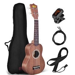 Beginner Ukulele, Soprano Ukulele Lico 21 inch Hawaiian Uke Mini Guitar Starter Kit Musical Inst ...