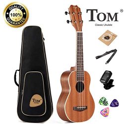 Concert Ukulele, Learn to Play Ukulele 23 inch Bundle with Sapele Gig Bag Tuner Strap Backup Str ...