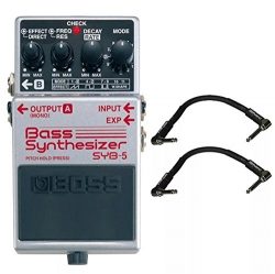 Boss SYB-5 Bass Synthesizer and 2 Roland Black Series 6 inch Patch Cables