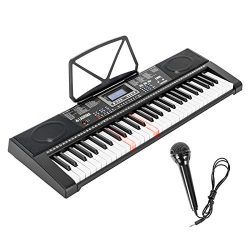 LAGRIMA 61-Key Electronic Keyboard Piano w/Light-Up Keys for Beginner(Kid/Adult), Lighted Portab ...