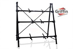 3 Tier Piano Keyboard Stand by Griffin|Triple A-Frame Standing Synthesizer Mixer Holder with Adj ...