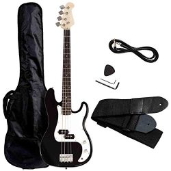 Safstar Electric Bass Guitar Full Size 4 Strings with Amp Cord Strap Bag Package for Starter Beg ...