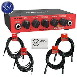 TC Electronic BAM200 200 Watt Bass Amplifier Head + (2) Instrument Cables + (2) XLR Cables + K&a ...