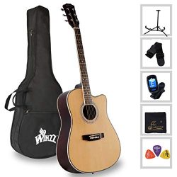 Acoustic Guitar Full Size 41-inch Spruce Cutaway Guitar Beginner Starter Students Kids Bundle wi ...