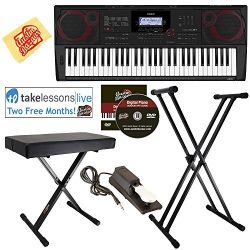 Casio CT-X3000 Keyboard Bundle with Adjustable Stand, Bench, Sustain Pedal, Online Lessons, Aust ...