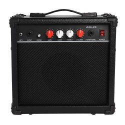 LyxPro AGL-20 Electric Guitar 20 Watt Amplifier Built In Speaker Headphone Jack And Aux Input In ...