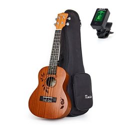 Kmise Concert Ukulele Uke Acoustic Hawaiian Guitar 23 Inch 18 Frets Mahagany With Ukelele Bag an ...