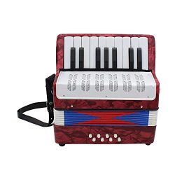 EDTara Accordion,17-Key 8 Bass Mini Accordion Educational Musical Instrument for Children Adult  ...