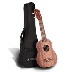 SANDONA Soprano Ukulele Set 21” Sapele UK-1 | For Musicians Of All Levels | Complete Ukule ...