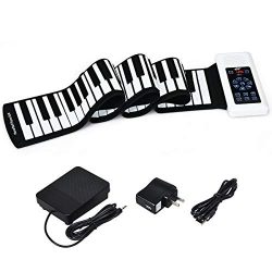 Costzon Roll Up Piano, 88 Keys Upgraded Electronic Piano Keyboard for Kids, Portable Piano with  ...