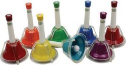 Percussion Workshop CB8 Set of 8 Colour Combi Hand Bells