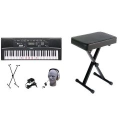 Yamaha EZ-220 61-Lighted Key Portable Keyboard Package with Headphones, Stand and Power SupplyYa ...