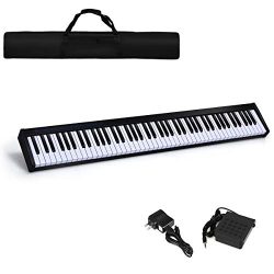 Costzon 88-Key Portable Digital Piano,Weighted Key Piano with External Speaker, Bluetooth Voice  ...