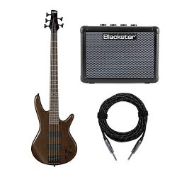 Ibanez 5-String Electric Bass Guitar (GSR205B) with FLY3 Bass Amp and Knox Guitar Cable (3 Items)