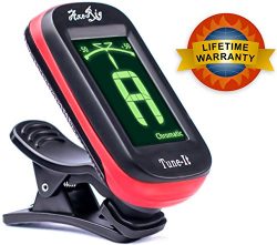 AxeRig Clip-On Chromatic Guitar Tuner for Acoustic, Bass, 6 & 12 string Guitars, Banjo, Mand ...