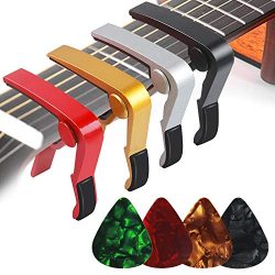 4PCS Guitar Capos for Acoustic and Electric Guitars Guitar Accessories Trigger Capo for Ukulele  ...