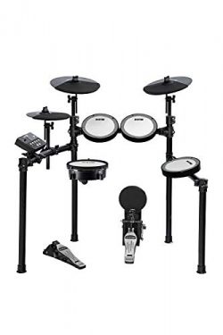 HXW SD61-5 Electric Drum Set 8 Piece Electronic Drum Kit With Mesh Heads, Dual-zone Snare Cymbal ...