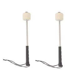 2 Pieces White Felt Head Percussion Mallets Timpani Sticks with Stainless Steel Handle suit for  ...