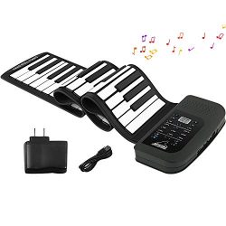Roll Up Piano Keyboard, KONIX 61 Keys Electric Piano Keyboard – Support MIDI Out Portable  ...