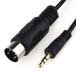 MOBOREST 3.5mm(1/8inch) TRS to 5-Pin DIN MIDI Cable Adapter connect an Speaker, Amplifier, Mixer ...