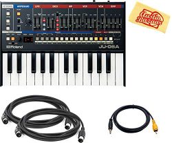 Roland JU-06A Boutique Synthesizer Bundle with 2 MIDI Cables, Auxillary Cable, and Austin Bazaar ...