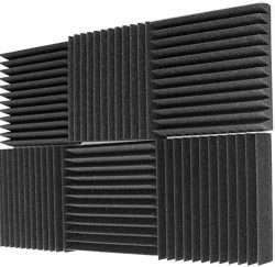 Mybecca 6 Pack Acoustic Foam Wedge 2″ X 12″ X 12″ Studio Soundproofing Panels  ...