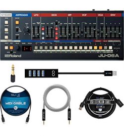Roland JU-06A Synthesizer Module and USB Audio Interface Bundle with Blucoil Type-A Hub, 5′ ...
