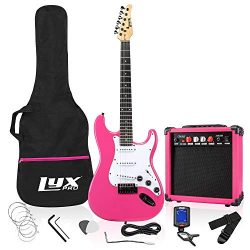 LyxPro 39″ inch Full Size Electric Guitar with 20w Amp, Package Includes All Accessories,  ...
