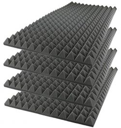 Foamily Acoustic Foam Sound Absorption Pyramid Studio Treatment Wall Panel, 48″ X 24″ ...