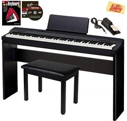 Casio Privia PX-160 Digital Piano – Black Bundle with CS-67 Stand, Deluxe Sustain Pedal, F ...