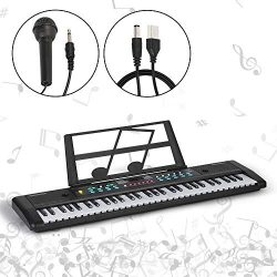 Music 61-Key Keyboard Piano Kids Portable Electronic Organ Teaching Musical Instruments for Begi ...