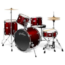 Ashthorpe 5-Piece Full Size Adult Drum Set with Remo Heads & Premium Brass Cymbals – C ...